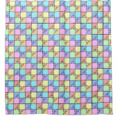 Pastel Rainbow Colour Puzzle Geometric Muster Duschvorhang (Vorderseite)