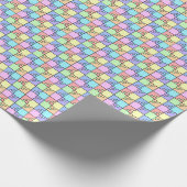 Pastel Rainbow Colour Puzzle Geometric Muster Geschenkpapier (Ecke)