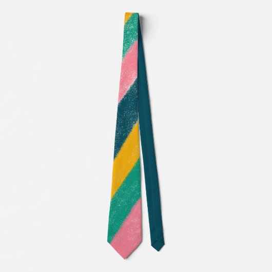 Pastel Rainbow Colour Stripe Muster Neck Tie Krawatte (Vorderseite)