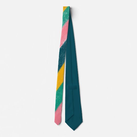 Pastel Rainbow Colour Stripe Muster Neck Tie Krawatte (Rückseite)
