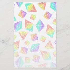 Pastel Rainbow Crystals Muster Briefpapier