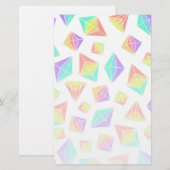 Pastel Rainbow Crystals Muster Briefpapier (Vorne/Hinten)