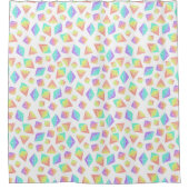 Pastel Rainbow Crystals Muster Duschvorhang (Vorderseite)