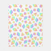 Pastel Rainbow Crystals Muster Fleecedecke (Vorderseite)