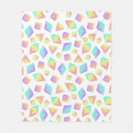 Pastel Rainbow Crystals Muster Fleecedecke