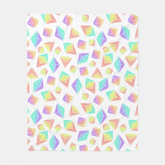 Pastel Rainbow Crystals Muster Fleecedecke (Vorderseite)