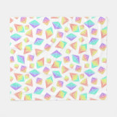 Pastel Rainbow Crystals Muster Fleecedecke (Vorderseite (Horizontal))