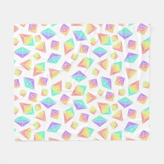 Pastel Rainbow Crystals Muster Fleecedecke (Vorderseite (Horizontal))