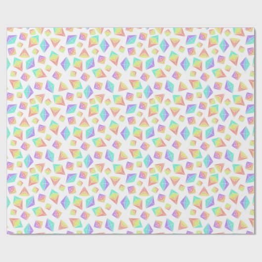 Pastel Rainbow Crystals Muster Geschenkpapier (Flach)