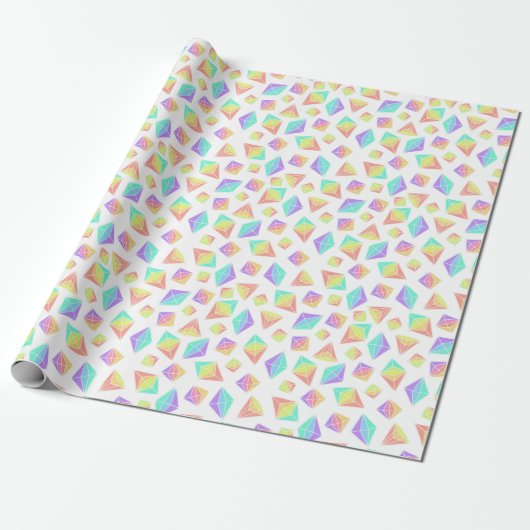 Pastel Rainbow Crystals Muster Geschenkpapier (Ungerollt)