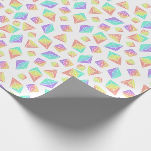 Pastel Rainbow Crystals Muster Geschenkpapier (Ecke)