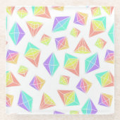 Pastel Rainbow Crystals Muster Glasuntersetzer (Vorderseite)