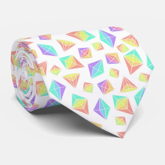 Pastel Rainbow Crystals Muster Krawatte (Gerollt)