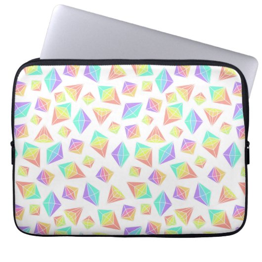 Pastel Rainbow Crystals Muster Laptopschutzhülle (Vorderseite)
