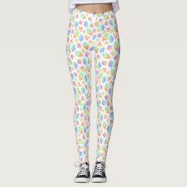Pastel Rainbow Crystals Muster Leggings