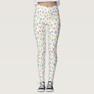 Pastel Rainbow Crystals Muster Leggings
