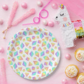 Pastel Rainbow Crystals Muster Pappteller (Party)