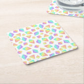 Pastel Rainbow Crystals Muster Rechteckiger Pappuntersetzer (angewinkelt)