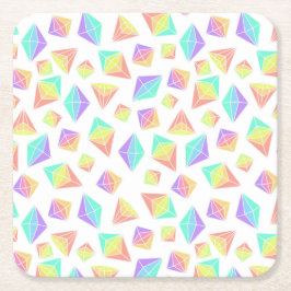 Pastel Rainbow Crystals Muster Rechteckiger Pappuntersetzer