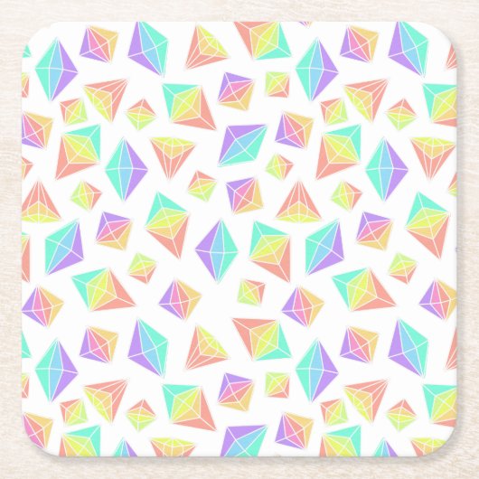 Pastel Rainbow Crystals Muster Rechteckiger Pappuntersetzer (Vorderseite)