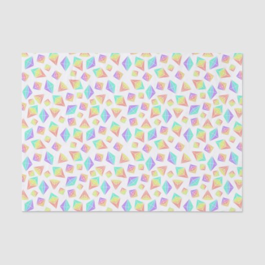 Pastel Rainbow Crystals Muster Seidenpapier (Vorderseite)