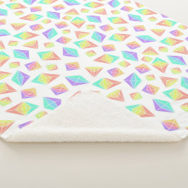 Pastel Rainbow Crystals Muster Sherpadecke