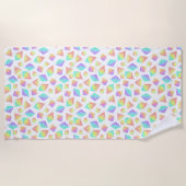 Pastel Rainbow Crystals Muster Strandtuch (Vorderseite)