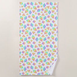 Pastel Rainbow Crystals Muster Strandtuch