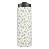 Pastel Rainbow Crystals Muster Thermosbecher (Vorderseite)