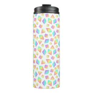 Pastel Rainbow Crystals Muster Thermosbecher
