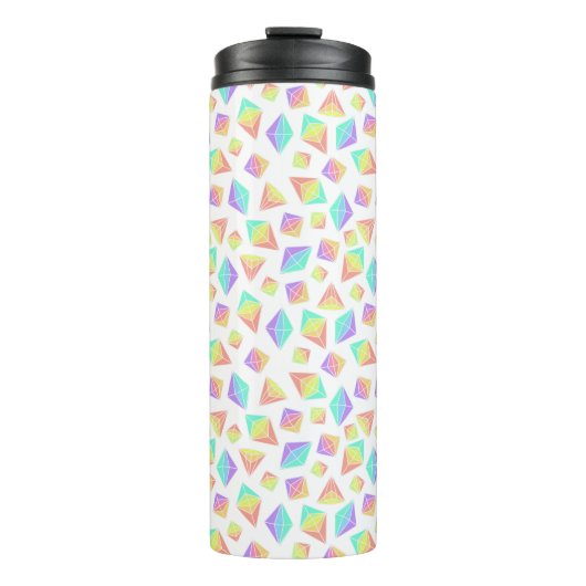 Pastel Rainbow Crystals Muster Thermosbecher (Vorderseite)