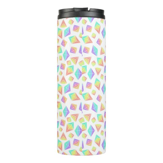 Pastel Rainbow Crystals Muster Thermosbecher (Rückseite)