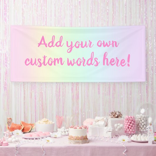 Pastel Rainbow Custom Banner (Party)