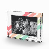 Pastel Rainbow Custom Personalisiert Name Gift Fotoblock (Rechts)