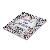 Pastel Rainbow Dalmatiner Welppy Birthday Tile Fliese (Seite)