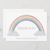 Pastel Rainbow Dankeschön-Karte Einladung (Vorne/Hinten)