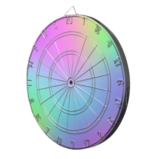 Pastel Rainbow Dartboard Dartscheibe (Vorderseite rechts)