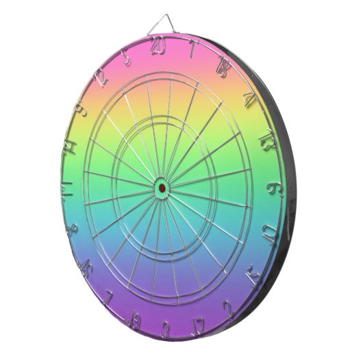 Pastel Rainbow Dartboard Dartscheibe (Vorderseite rechts)