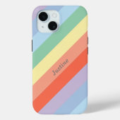 Pastel Rainbow Diagonal Streifen Case-Mate iPhone Hülle (Rückseite)