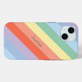 Pastel Rainbow Diagonal Streifen Case-Mate iPhone Hülle (Rückseite (Horizontal))