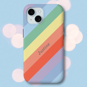 Pastel Rainbow Diagonal Streifen Case-Mate iPhone Hülle