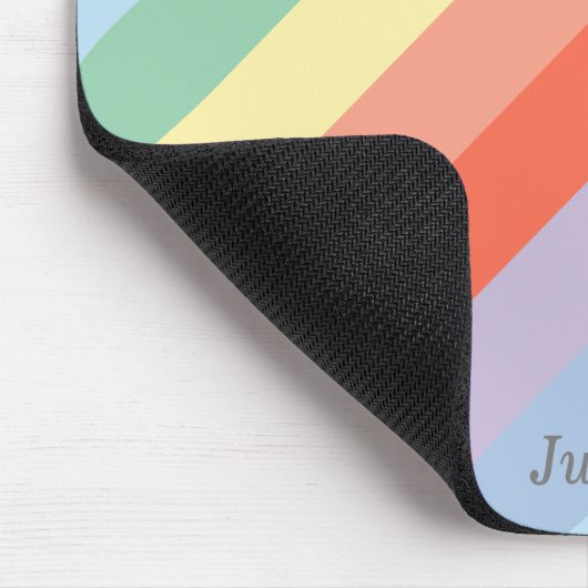 Pastel Rainbow Diagonal Streifen Mousepad (Ecke)