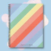 Pastel Rainbow Diagonal Streifen Notizblock