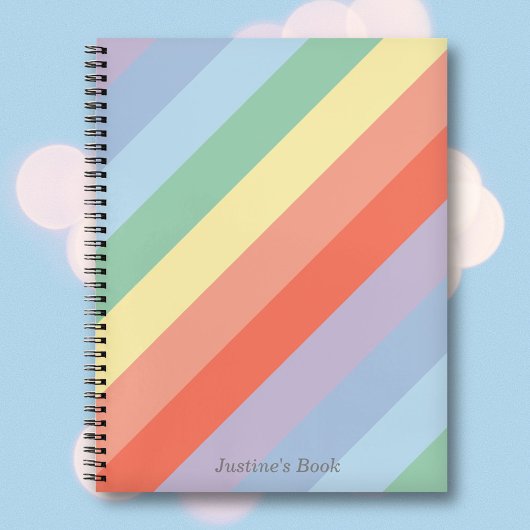 Pastel Rainbow Diagonal Streifen Notizblock