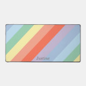 Pastel Rainbow Diagonal Streifen Schreibtischunterlage (Vorderseite)