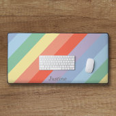 Pastel Rainbow Diagonal Streifen Schreibtischunterlage