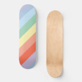 Pastel Rainbow Diagonal Streifen Skateboard (Vorderseite)