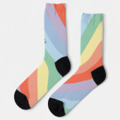 Pastel Rainbow Diagonal Streifen Socken (Linkes Detail)