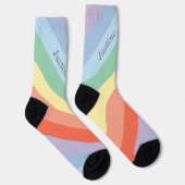 Pastel Rainbow Diagonal Streifen Socken (Rechts)