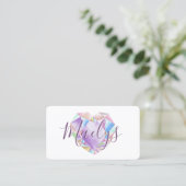 Pastel Rainbow Diamond Heart Add QR Code Niedlich Visitenkarte (Stehend Vorderseite)